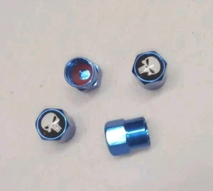 Tapas de válvula para piezas de bicicleta BMX azul anodizado Punisher cúpula hexagonal 1pr - Imagen 1 de 4