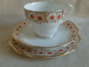 Longton, Roslyn China, 1 Gedeck, Kaffee-/Teeservice, Golddekor,England,Porzellan - Bild 1 von 12