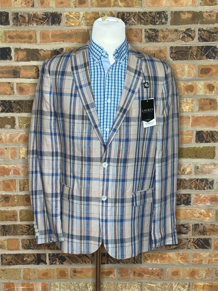 RRL Ralph Lauren Wool Jacket Mens Size 52R Navy Blue Wool Sport Coat Blazer