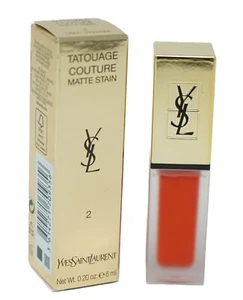 Brillo de labios Yves Saint Laurent Tatouage Couture mate mancha 2 mandarina loca - Imagen 1 de 1