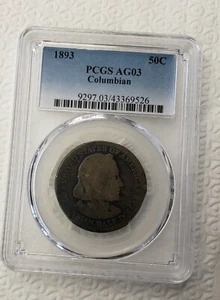 1893 Columbian Exposition Half Dollar 50c PCGS AG3 - Picture 1 of 2