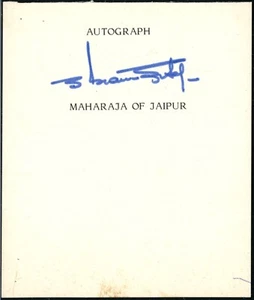 Maharaja of Jaipur Sawai Man Singh II Autograph - Picture 1 of 1