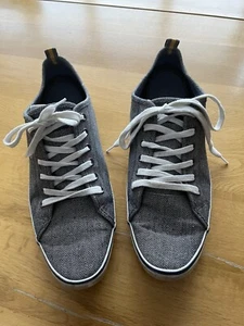 Mens Grey Cotton Pumps With White Laces Size 9 From Top man - Picture 1 of 7