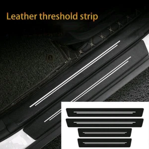Car Protector Strip Door Plate Sill Scuff Cover Anti-Scratch Sticker Trims Black - Picture 1 of 15