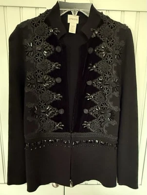 Chico's черный вечер размер 0P маленький/XS кардиган украшенный - Изображение 1 из 4