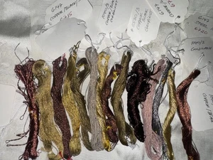 Lot 14 Skeins Metallic Metal Needlepoint Cross Stitch Threads Assorted Colors - Picture 1 of 1
