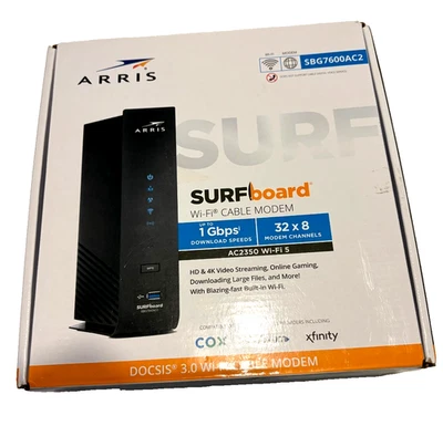 ARRIS SURFboard SBG7600AC2 DOCSIS 3.0 Cable Modem & AC2350 Wi-Fi Router - Image 1 of 4