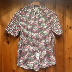 Neu mit Etikett Brooks Brothers Herrenhemd Medium Regular 1818 Button ShortSleeve Popeline Flag - Bild 1 von 8