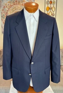 NEU Ravazzolo Herren Blau Wolle Kaschmir 2 Metall Btn Blazer Gr. 40 R - Bild 1 von 9