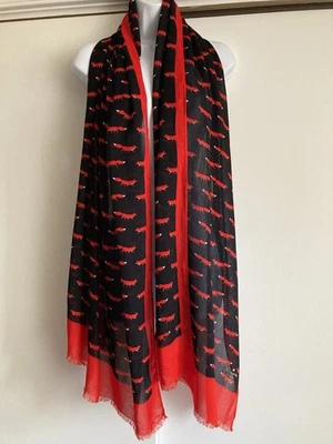 Kate Spade On The Sly All Over Fox 🦊 Estampado Extra Largo Bufanda Chal Envoltura Foto 1 de 4