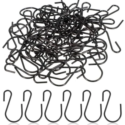 60 Pcs S Hooks for Hanging,1 Inch Metal Hanging Hook S Shaped Metal Hook,(Black) - Image 1 of 4
