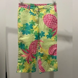 GIrls Lilly Pulitzer tropical cropped pants Girls Youth size 8 - Picture 1 of 4