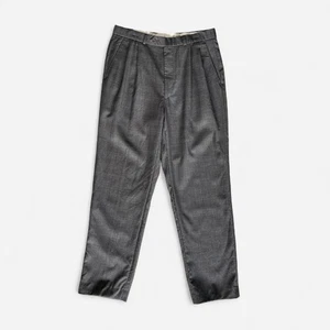 St Michael from Marks and Spencer Pleated Trousers Tailored Grey Check - Picture 1 of 10