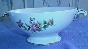 'Harmony House' Dresdania Japan Soup Bowl Floral Design Gold Around Handles - B3 - Picture 1 of 5