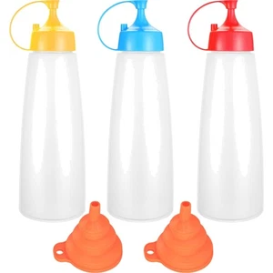 Quetschflasche 3er Set 500 ml Kunststoff mit Schraubdeckel für Saucen, Mayo, ... - Bild 1 von 2