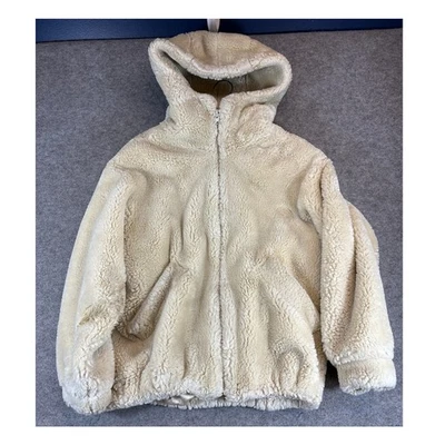 Chaqueta con capucha polar Donnybrook Sherpa vintage para mujer mediana crema Gorpcore EE. UU. Foto 1 de 4