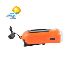 LED Torch Hand Crank Dynamo Solar Powered Flashlight Lamp Emergency Light
