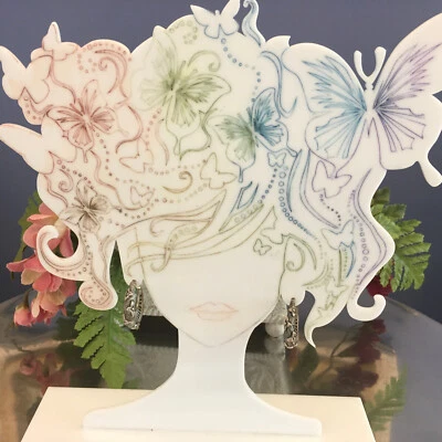 Pendientes de aro perforados Stephen Dweck de plata de ley con patrón floral Foto 1 de 4