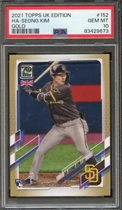 PSA 10 2021 TOPPS UK EDITION GOLD #152 HA-SEONG KIM RC SERIAL #/25 **POP 1** - Picture 1 of 2