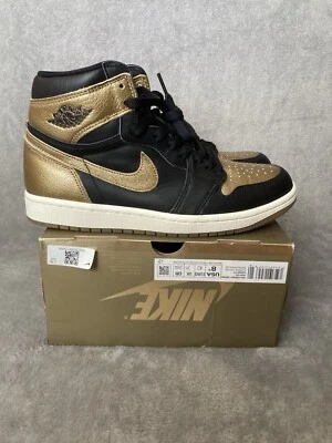 Air Jordan 1 ретро высоты OG черный металлик золото Sz мужчин 8,5 DZ5485 071 - Изображение 1 из 4