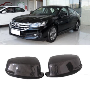 2Pcs Carbon Fiber Side Wing Mirror Replacement Caps Cover For Honda Accord 13-16 - Picture 1 of 6