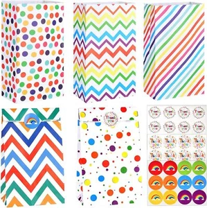 25PCS Paper Party Bags, Small Paper Gift Bags,with 36P Thank You Stickers - Picture 1 of 7