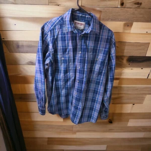 Wrangler Rugged Wear Wrinkle Resist Plaid Mens Medium Long Sleeve - Picture 1 of 5