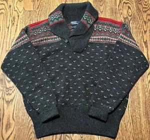 Suéter Polo Ralph Lauren Vintage Mediano 97% Lana Tejido a Mano Usado en Excelente Condición - Imagen 1 de 4