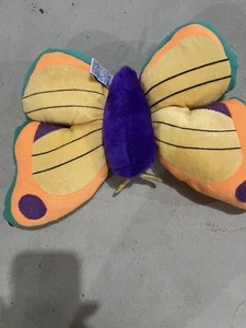 B.J. Peluche Toy Company Mariposa Amarillo Naranja Púrpura Vintage 10" - Imagen 1 de 4