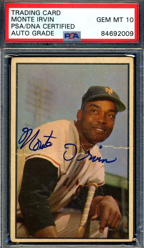 Monte Irvin gema como nueva 10 PSA ADN firmado 1953 autógrafo Bowman Foto 1 de 1