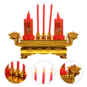 Quemador de incienso decoración quemador de incienso eléctrico LED plástico ofrenda sacrificio - Imagen 1 de 8