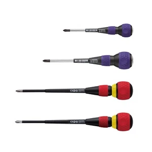 Vessel 4pc Ball Grip JIS Screwdriver Set Ratcheting & Tang-Thru P1, P2, P3 - Picture 1 of 5