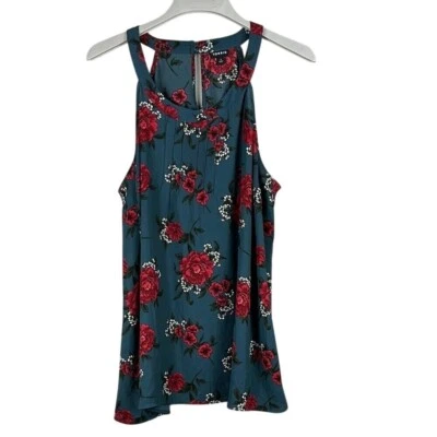 Top sin mangas floral cuello alto tórrido para mujer talla 1 (14-16) rojo y azul Foto 1 de 4