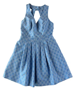 Banana Republic Blue White Floral Sleeveless Pocket V-Neck Pleat Halter Dress 2P - Picture 1 of 6