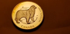 Canada 1997 50 Cent Gem Proof Silver Coin Newfoundland Dog Idrs1 - Picture 1 of 2