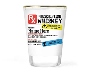 Personalized Whiskey Shot Glass Rx Barware Name Custom Gift Ideas Shooter Gifts - Picture 1 of 4