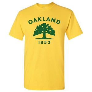 Oakland US City Flag Basic Cotton T-Shirt - Daisy - Picture 1 of 7