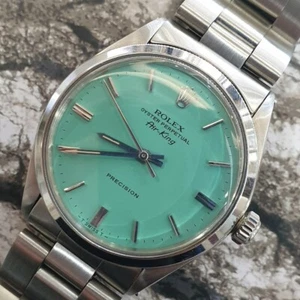 Rolex 5500 Oyster Precision Air King Mint Color Custom Dial Original Mens Watch - Picture 1 of 5