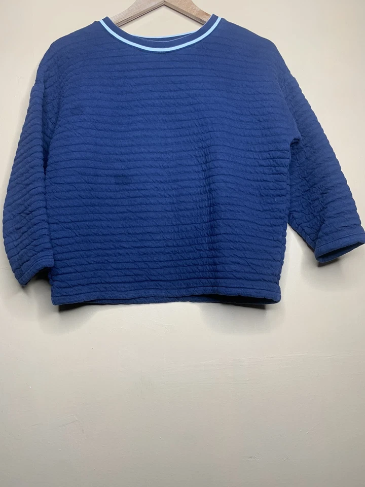 Suéter Petit Bateau Niñas Junior Talla XXS Azul Acolchado Manga Larga Foto 1 de 4