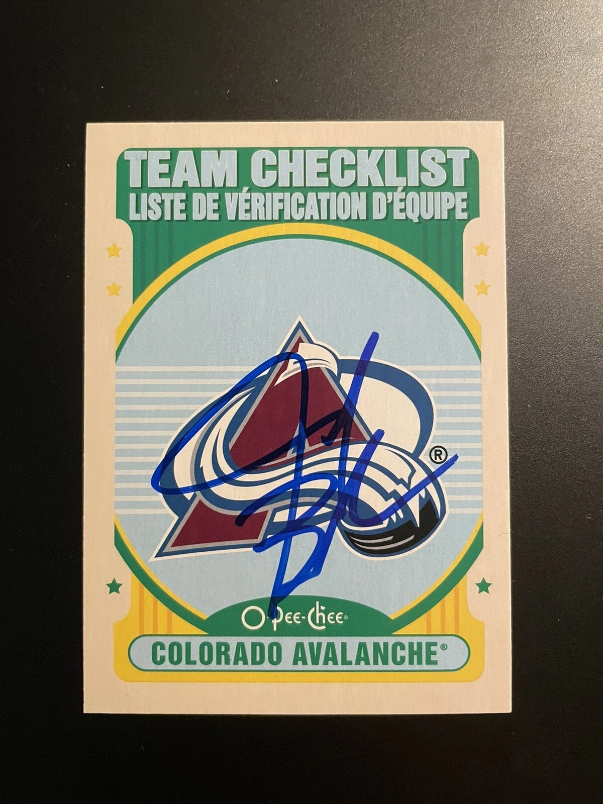 Colorado Avalanche Jared Bednar signed 22-23 O Pee Chee Checklist