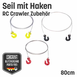 Seil mit Haken Rot Gelb Schwarz RC Crawler Zubehör Traxxas NEU - Bild 1 von 7