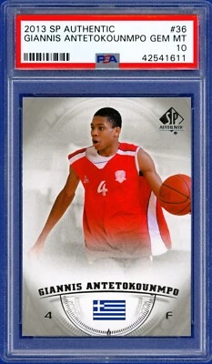 2013-14 SP Authentic Giannis Antetokounmpo #36 Rookie RC PSA 10 GEM MT - Image 1 of 2