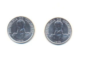 Lotto two coins 1 Peso Colombia 1975 - Picture 1 of 2