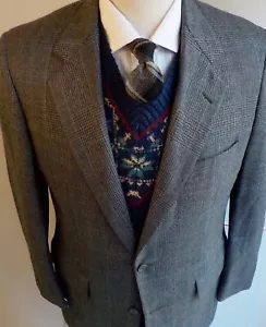 Blazer lana 2 bottoni SOUTHWICK PAUL STUART TG 41R?? Grigio/Nero Made in USA - Foto 1 di 7