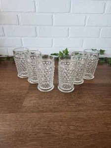 Vintage Anchor Hocking Hobnail Clear Glass 4.75" Tumblers Set of 6 - Picture 1 of 3