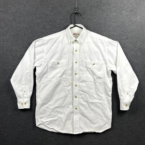 Chase Authentics Mens Shirt S White Long Sleeve Button Down Logo Regular Fit - Picture 1 of 16