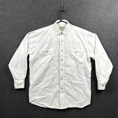 Chase Authentics Mens Shirt S White Long Sleeve Button Down Logo Regular Fit - Image 1 of 4