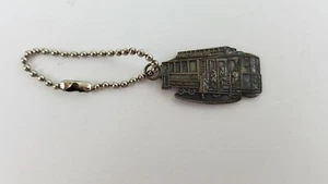 Rare World Famous Cable Car On Turn Table San Francisco FOB Keychain H8 - Picture 1 of 8