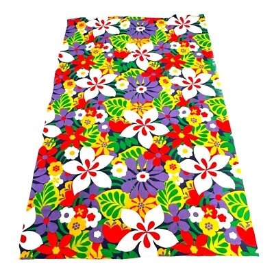 Vtg Concord Fabrics Retro Flower Power Floral Print Hippie Print Boho Kitsch SEE - Image 1 of 4