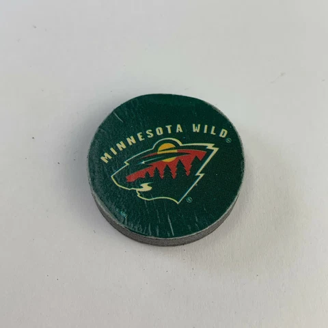 Minnesota Wild NHL Puck Magnet 1" Hockey Sport Dots Logo Cover